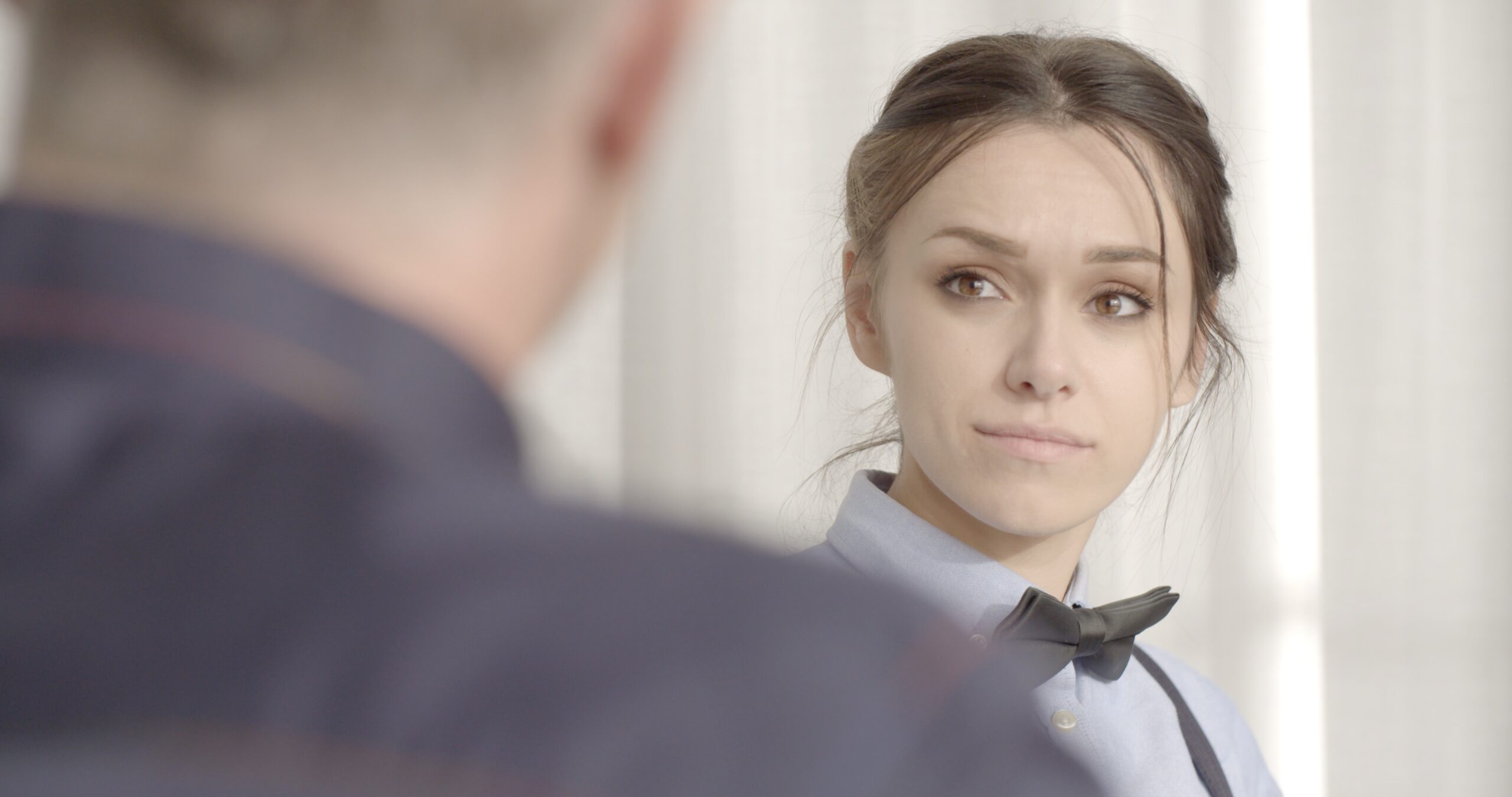 an interested woman listening to a business mentor